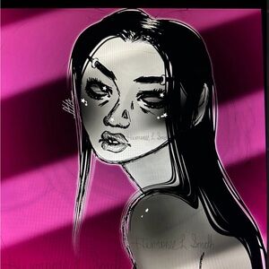 Contemporary Pink and Black Art Print